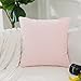 Home Brilliant Super Soft Velvet Solid Couch Chair Cushion Cover Euro Throw Pillow for Baby Office Nap 24 inch by 24 inch(60x60cm), Pastel Pink