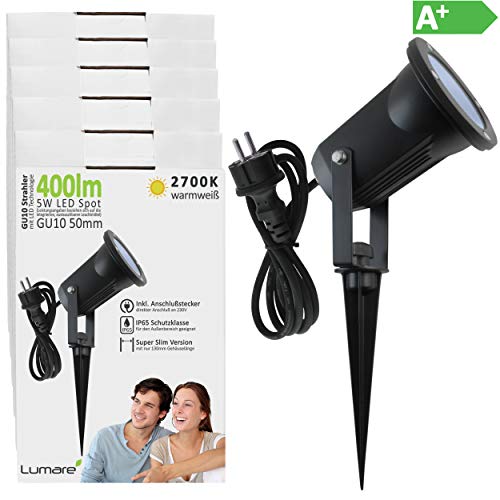 Lumare LED Gartenstrahler | GU10 inkl. 5W LED Aussenstrahler | Mit Erdspieß | LED Gartenleuchte Set… – Bild 7