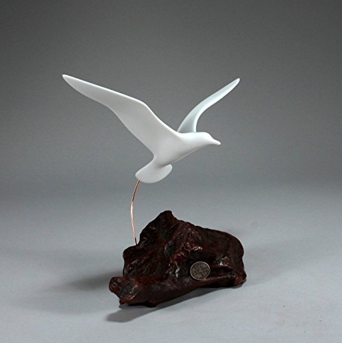 Seagull Sculpture from John Perry 9in Wingspan Upwing version on Burl Statue Figurine Art