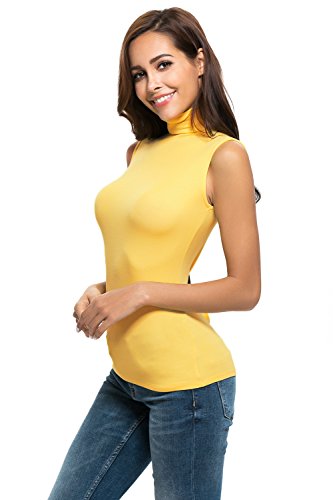 Womens Long Sleeve/Half Sleeve/Sleeveless Mock Turtleneck Crew Stretch Slim T Shirt Layer Top
