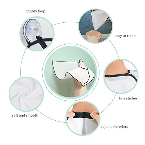 KIKOMO 2 Pack Beard Apron Set for Men Shaving Beard Bib Shaving Catcher Apron, Hair Catcher Grooming Cape Apron with 4 PCS Suction Cups Beard Trimming Apron for Father Men's Gifts