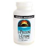 Source Naturals L-Proline 275/L-Lysine 275, 120 Tablets