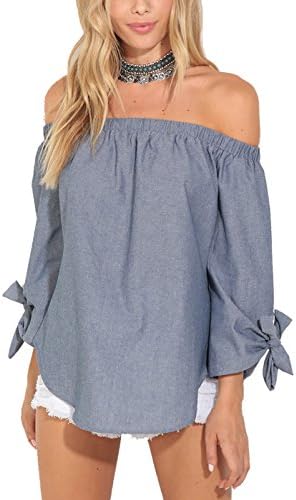 KAIGENINA Women's Long Sleeve Blouse Strapless Off Shoulder Strapless Top