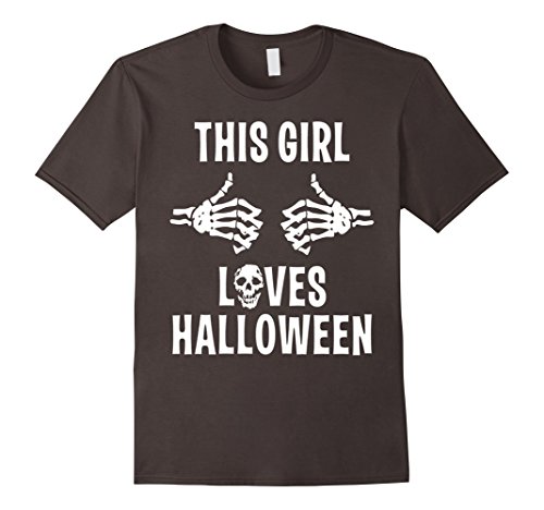 This Girl Loves Halloween Shirt Party Costume Gift Skeleton