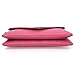 b.m.c BMC Womens Pretty Pink Textured PU Faux Leather Alloy Metal Accent Flap Multi Compartment Fashion Clutch Handbag