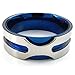 KONOV Mens Stainless Steel Ring, 8mm Classic Band, Blue, Size 12
