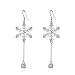 Sterling Silver Snowflake Earrings for Women Teens, Winter Dangle Earrings Snowflake Jewelry Gifts for Christmas