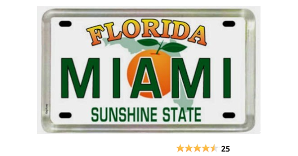 Miami Florida - Placa de acrílico para coleccionista de nevera ...