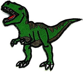 RABANA T Rex Dinosaur Animal Cartoon Kids Children Cute Animal Patch for DIY Applique Iron on Patch T shirt Patch Sew Iron on Embroidered Badge Sign Costume
