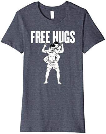Womens Free Hugs Jiu Jitsu Shirt Medium Heather Blue