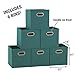 Household Essentials 83-1 Foldable Fabric Storage Bins | Set of 6 Cubby Cubes with Handles | Aqua