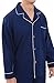 Alexander Del Rossa Men's Lightweight Button Down Pajama Set, Long Cotton Pjs, Large Navy Blue (A0714MBLLG)