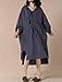 Mordenmiss Women's New Hi-Low Hem Plus Size Dresses with Pockets (L, Dark Blue)