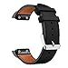 GELISHI Leather Watch Band Compatible with Garmin Forerunner 35 Watch, Top Leather Replacement Watch Strap with Stainless Metal Clasp for Garmin Forerunner 35 Watch - Black (No Tracker)