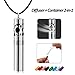 SAM & LORI Diffuser Necklace with Dispenser and Container 2-in-1 Stainless Steel Aromatherapy Essential Oil Diffuser Pendant Locket Necklace with 8 Colors Pads for Women Men Kids, Leather