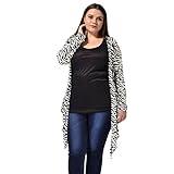 uxcell Allegra K Ladies Plus Size Zebra Prints Open Front Drape Cardigan