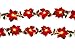 HOMESEASONS Christmas Decoration Garland,Pre-Lit Velvet Silk Poinsettia 6 Feet Garland with Red Berries and Holly Leaves, Christmas Garland (1 Pack, Red)