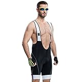 SANTIC Men's Cycling Bib Short 4D Padded Black