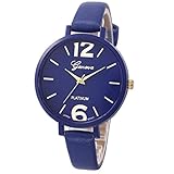 Women Watch,SMTSMT Women's Faux Leather Analog Quartz Wrist Watch-Deep Blue