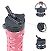Lifefactory 12-Ounce BPA-Free Glass Water Bottle with Straw Cap and Protective Silicone Sleeve, Coral