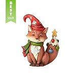 Enesco Jim Shore Heartwood Creek Mini Christmas Fox Stone Resin, 3.75” Figurine