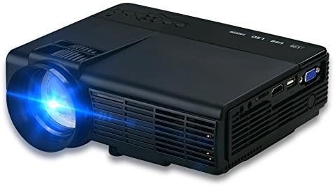 Video Projector, Dinlly Portable LED Projector 1500 Lumens 180 Inch Screen Projector 1080P Home Cinema Theater Projection Machine with USB HDMI AV Support PC Laptop XBOX TV Box Smart phone-BW
