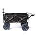 Mac Sports Heavy Duty Collapsible Folding All Terrain Utility Wagon Beach Cart with Table - Black