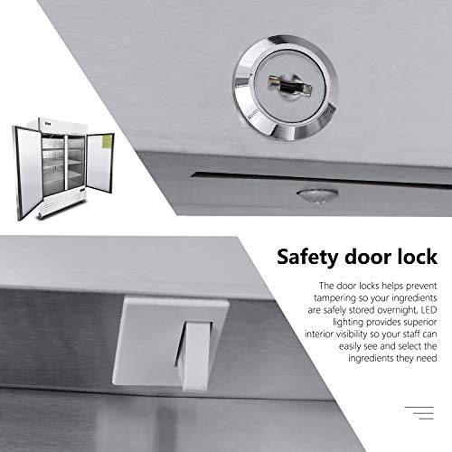 Commercial Refrigerator Upright Mount 2 Door Fridge with Digital