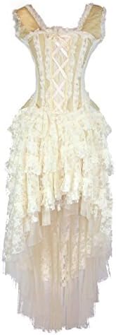 burleska womens ophelie steampunk corset dress Burleska Womens Ophelie Steampunk Corset Dress (30-1X, Cream) at Amazon  Women's Clothing store