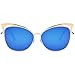 SojoS Fashion Cat Eye Style Metal Frame Women Sunglasses Lady Glasses SJ3163 With Gold Frame/Blue Mirrored Lens