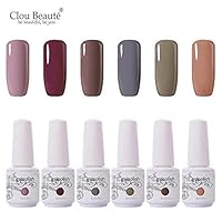 Clou Beaute Gel Polish Set Soak Off Led UV Gel Nail Polish Kit Varnish Nail Art Manicure Salon Collection 6x8ml S005