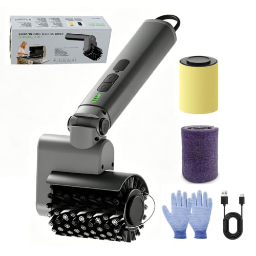 Electric Grill Brush, Barbecue Cleaning Brush with Adjustable Angle, 3 Speeds, 90 Minutes Runtime, Stainless Steel Bristles, Electric Grill Cleaner for Grills