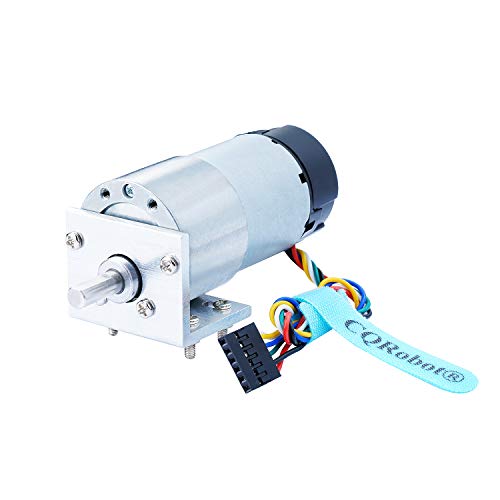 image for CQRobot DC 6V-20RPM/12V-40RPM w/Encoder Gear Motor with Metal Mounting