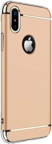 iPhone Xs Max case, Electroplating 3 in 1 Shockproof Protector Cover for iPhone Xs Max (Gold)