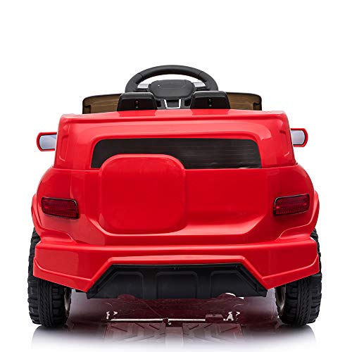 VALUE BOX Electric Remote Control Truck, Kids Toddler Ride On Cars 6V Battery Motorized Vehicles Children's Best Toy Car Safe with 3 Speeds, Music, seat Belts, LED Lights and Realistic Horns (Red)
