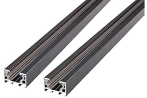 J.LUMI RAL3002 Track Light Rails, Halo Single Circuit System, 3 ft per Rail, 2 Tracks per Pack (Total 6 ft Run), Black
