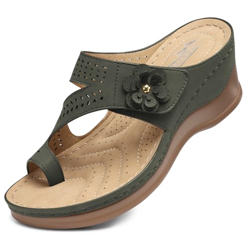 SHIBEVER Women's Wedge Sandals Comfortable Dressy