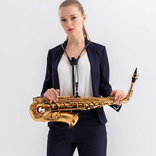 D&F Adjustable Saxophone Harness Musical Instrument Double Shoulder Neck Strap for Tenor,Soprano,Alto, Horns, Bass Clarinets, Basoons, Oboes