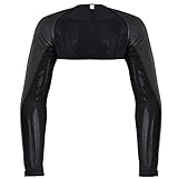 TIAOBU Mens Faux Leather Hollow Arm Sleeves Shrug