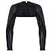TiaoBug Mens Faux Leather Hollow Arm Sleeves Shrug Size Small Black