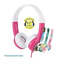 ONANOFF BuddyPhones Connect Foldable - Kids Volume Limiting Headphones - Built-in Audio Sharing Cable and in-Line Mic - Compatib