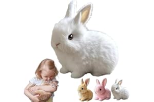 XASIVE Bunby - My Realistic Bunny Toy, Interactive Bunny Realistic Bunny - Jumping, Twitching, And Shaking Ears, Bunny Realistic Bunny Toy, Bunbi Realistic Bunny, Realistic Bunny Toys for Kids (White)