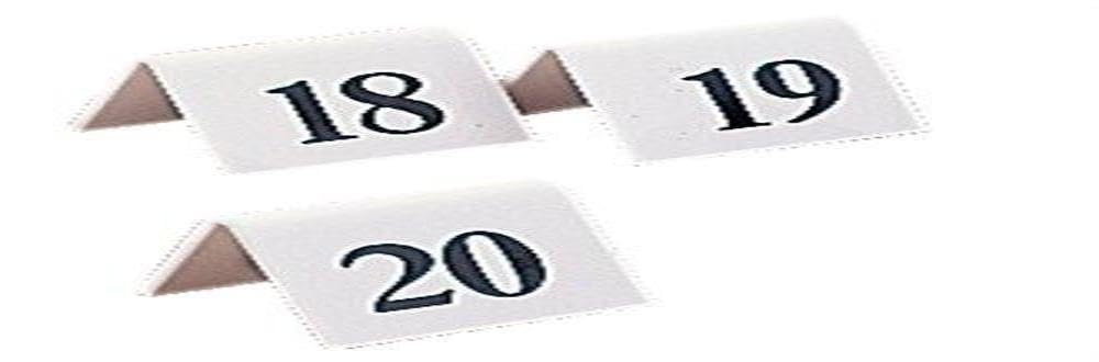 Stalwart L982 Table Number Set Numbers 11 - 20, Plastic (Pack of 10)