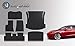 TOUGHPRO Floor Mats Accessories for Tesla Model 3 All Weather Heavy Duty (Made in USA) Black Rubber Mar 2019 Aug 2019 (Complete Set)