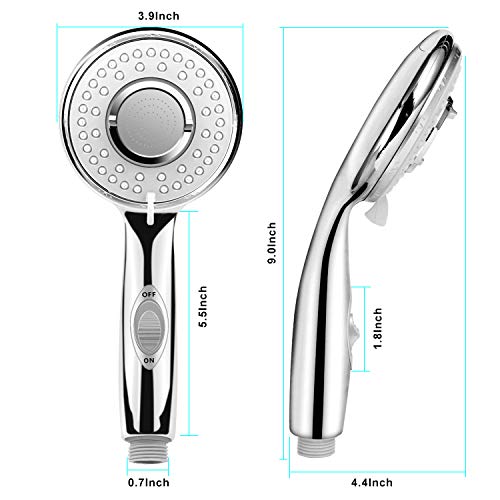 Autobag Shower Head with High Pressure 5 Spray Setting Water Saving