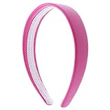 Hot Pink 1 Inch Wide Leather Like Headband Solid Hair band for Women and Girls