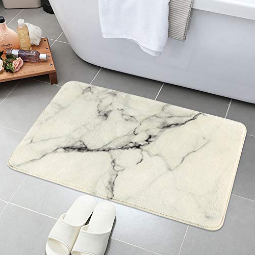 image for Uphome Marble Bathroom Rugs Luxury Velvet Bath Mat 20x31 inch Non-Slip