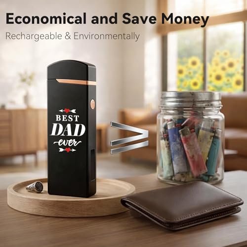 Dad Gifts for Fathers Day, Coquimbo Electric Lighter USB Rechargeable Lighter, Flameless Dual Arc Plasma Windproof Lighter for Candle Incense Fireplace, Gift for Dad Adults Men Him