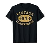 1943 77 years old 77th Birthday Gift Idea Limited Vintage T-Shirt