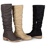 Brinley Co. Womens Heeled Faux Suede Secret Pocket Boots